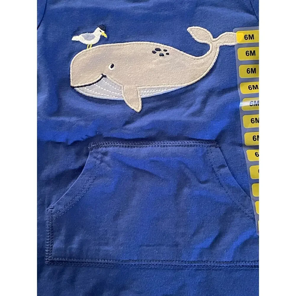 Carter's Baby Blue Whale 2 piece Bodysuit Set 6M